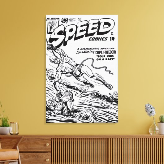 1940's SPEED Comics Canvas Print (Insitu (Woonkamer))