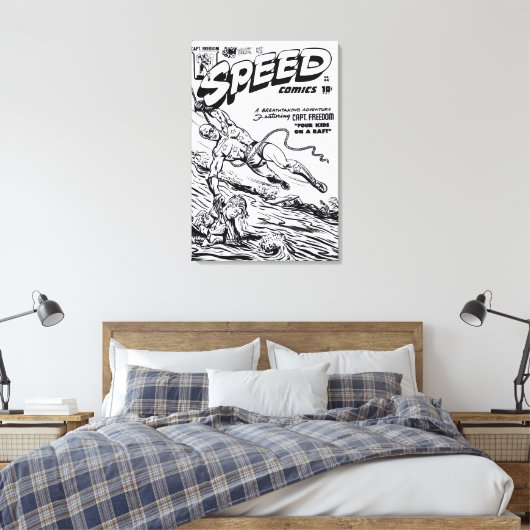 1940's SPEED Comics Canvas Print (Insitu (Slaapkamer))