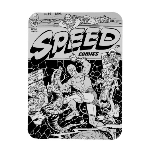 1940's SPEED Comics flexibele magneet (Verticaal)