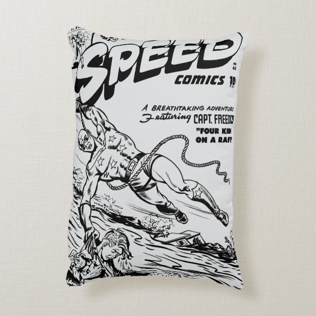 1940's SPEED Comics Pillow Accent Kussen (Achterkant (Verticaal))