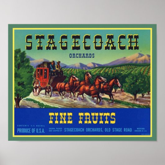  1940's Stagecoach Fine Fruits Poster (Voorkant)