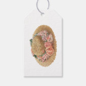 1940s  stro Pet met bloemen Cadeaulabel (Voorkant)