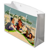 1940s Thuis voor Kerstmis Groot Cadeauzakje (Achterkant Gekanteld)