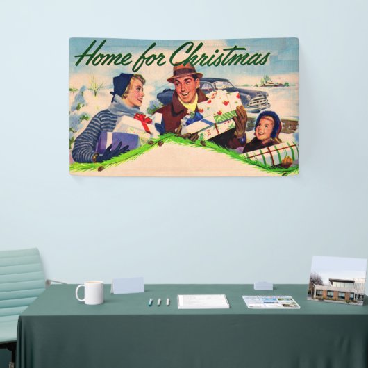 1940s Thuis voor Kerstmis Spandoek (Beurs)