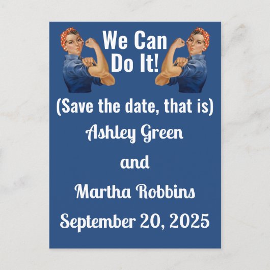 1940's Two Rosies Save-the-Date Briefkaart (Voorkant)