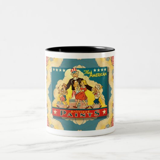 1940s UNCLE SAM PAINT TIN Coffee Mok (Center)