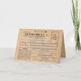 1940s US Ration Book Uitnodiging