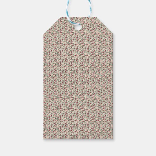1940s Utility Bloemensprigpatroon Cadeaulabel (Voorkant)