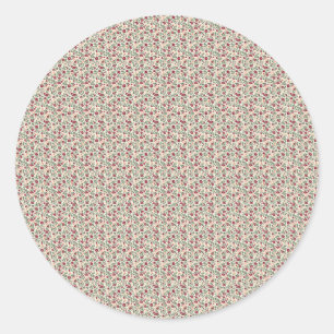 1940s Utility Bloemensprigpatroon Ronde Sticker