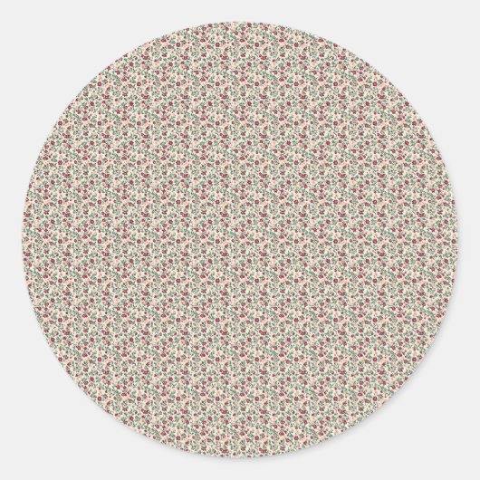 1940s Utility Floral Sprig Pattern Ronde Sticker (Voorkant)