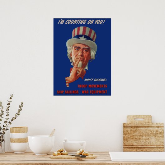 1940s waarschuwing van oom Sam Poster (Keuken)