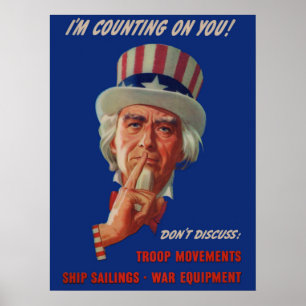 1940s waarschuwing van oom Sam Poster