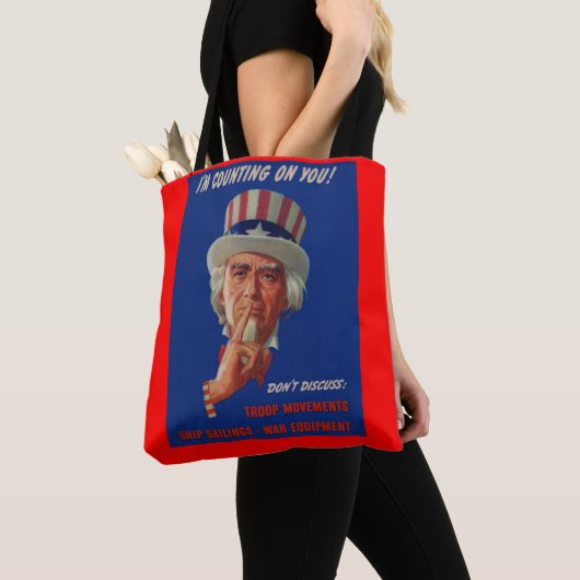 1940s waarschuwing van oom Sam Tote Bag (Dichtbij)