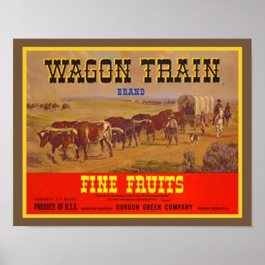 1940's Wagon Trein Fijn Fruit Poster (Voorkant)