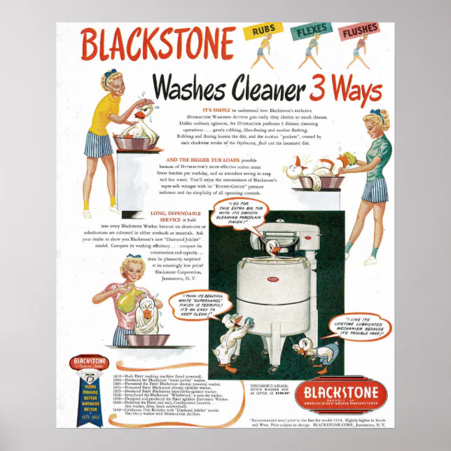 Machine Ad Poster 1940s Wasmachine AD Poster | Zazzle.nl