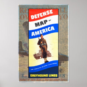  1940S WWII DEFENSIE BROCHURE POSTER