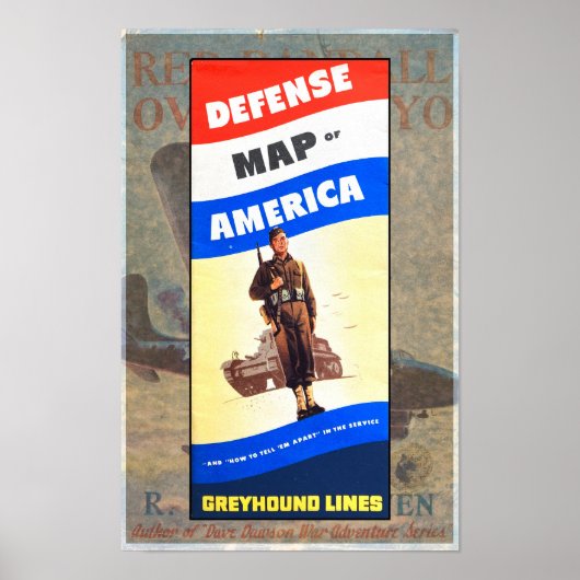  1940S WWII DEFENSIE BROCHURE POSTER (Voorkant)
