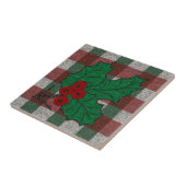1940s Xmas Gingham 4,25 inch x 4,25 inch Tegeltje (Zijkant)