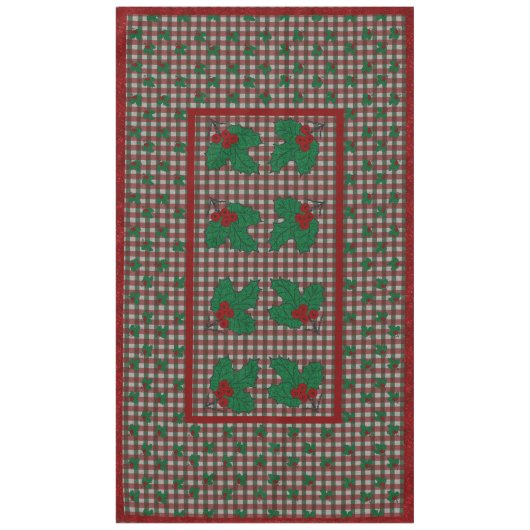 1940s Xmas Gingham 60 "x 104" tafelkleed (Voorkant)
