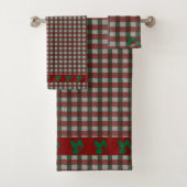 1940s Xmas Gingham Bad Handdoek (Insitu)