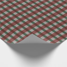 1940s Xmas Gingham Cadeaupapier