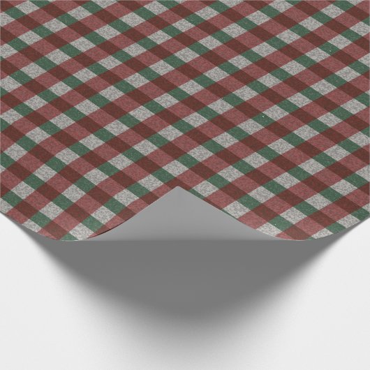 1940s Xmas Gingham Cadeaupapier (Hoek)