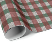1940s Xmas Gingham Cadeaupapier (Rol Hoek)