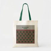 1940s Xmas Gingham - Gepersonaliseerd budget Tote Bag (Voorkant)