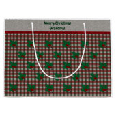 1940s Xmas Gingham - Gepersonaliseerd Groot Cadeauzakje (Voorkant)