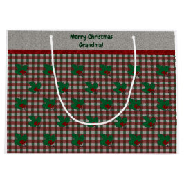 1940s Xmas Gingham - Gepersonaliseerd Groot Cadeauzakje