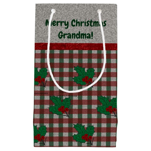 1940s Xmas Gingham - Gepersonaliseerd Klein Cadeauzakje (Voorkant)