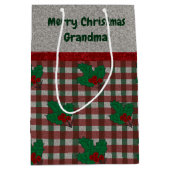 1940s Xmas Gingham - Gepersonaliseerd Medium Cadeauzakje (Voorkant)