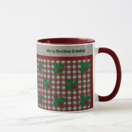 1940s Xmas Gingham - Gepersonaliseerd Mok
