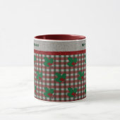 1940s Xmas Gingham - Gepersonaliseerd Mok (Midden)