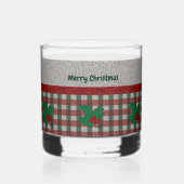1940s Xmas Gingham - Gepersonaliseerd Whisky Glas (Voorkant)