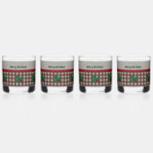 1940s Xmas Gingham - Gepersonaliseerde set van 4 Whisky Glas (Achterkant)