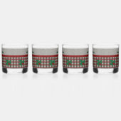 1940s Xmas Gingham - Gepersonaliseerde set van 4 Whisky Glas (Links)