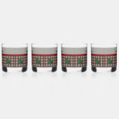 1940s Xmas Gingham - Gepersonaliseerde set van 4 Whisky Glas (Rechts)