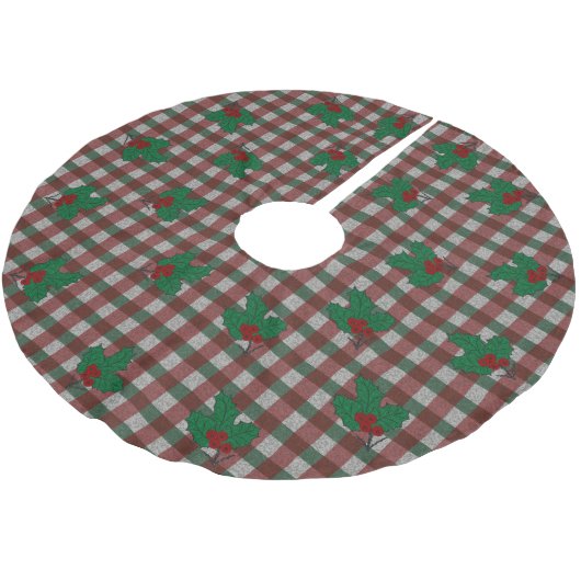 1940s Xmas Gingham Kerstboom Rok (Gekanteld)