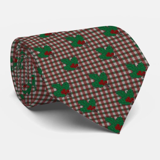 1940s Xmas Gingham Stropdas (Opgerold)