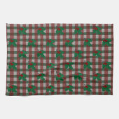 1940s Xmas Gingham Theedoek (Horizontaal)