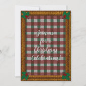 1940s Xmas Gingham Uitnodiging (Voorkant)