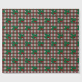 1940s Xmas Gingham Wrapping Paper Cadeaupapier (Vlak)