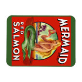 1940s Zeemeermin Zalm kan label Magneet (Horizontaal)