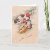 1940s  zijn kerstpoppuppel feestdagen kaart (Voorkant)