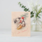 1940s  zijn kerstpoppuppel feestdagenkaart (Staand voorkant)