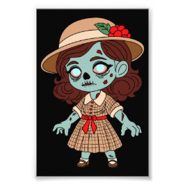1940s Zombie Meisje Foto Afdruk