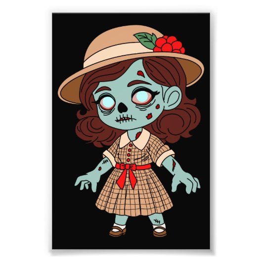 1940s Zombie Meisje Foto Afdruk (Voorkant)