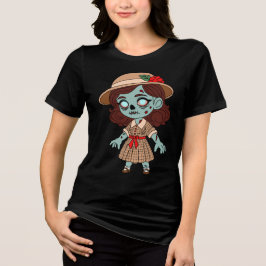 1940s Zombie Meisje Tri-Blend Shirt