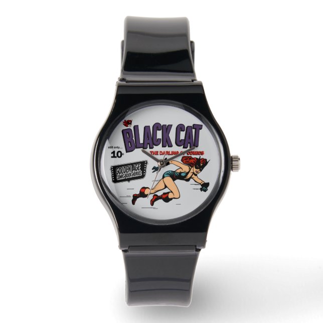 1940's Zwarte Kat Comic Watch Horloge (Voorkant)
